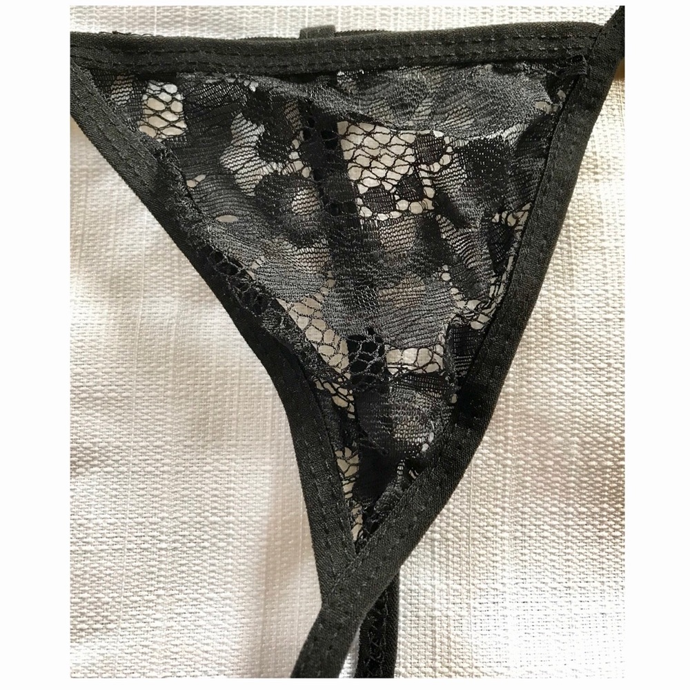 ❤️SOLD❤️BLACK FLORAL SHEER LACE BRALETTE LINGERIE - Picture 5 of 8